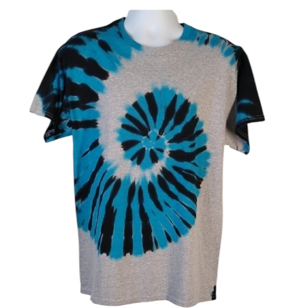 New Gildan Gray and Blue Tie-DyeTee